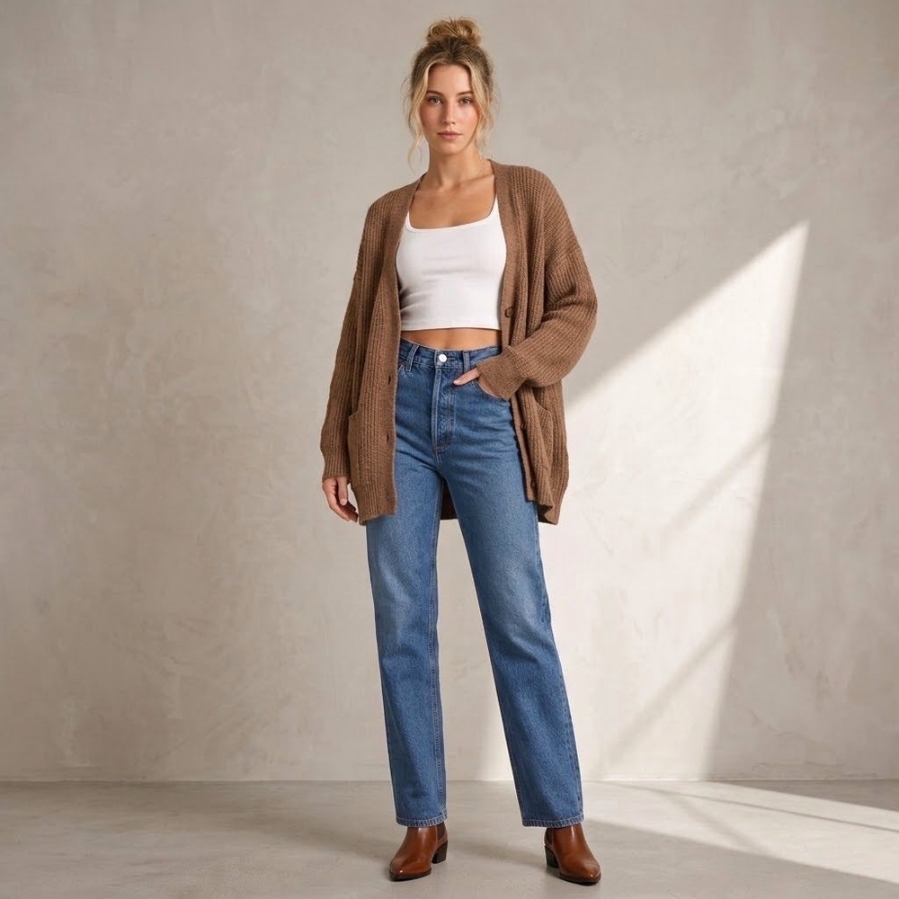 AGOLDE Fran Jeans Women 28 Blue High Rise Straight Leg 100% Organic Cotton Denim